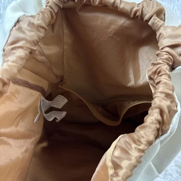 Loungefly Harry Potter Floral Deathly Hallows Slouch Backpack Cream Faux Leather - Picture 9 of 14